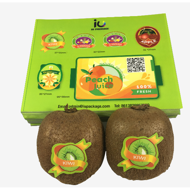 logo label stickers for fruit kiwi apple banana package